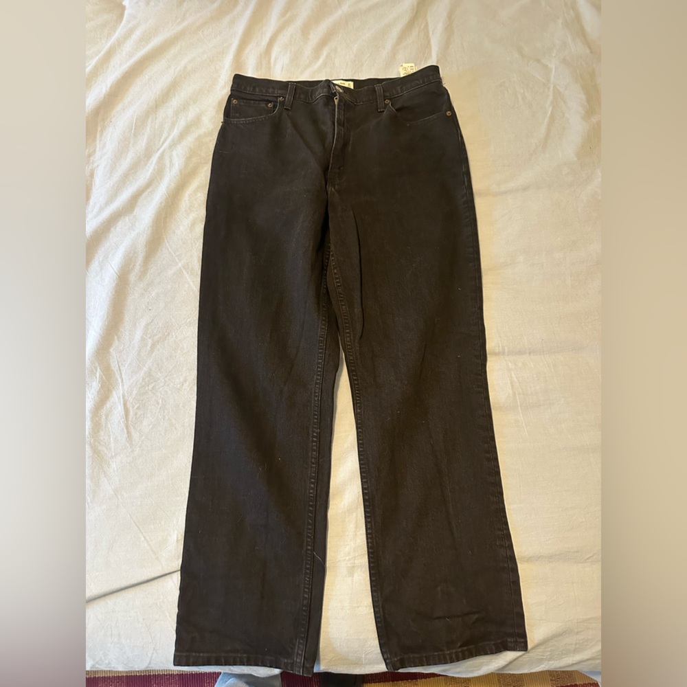Abercrombie 90s straight ultra high rise black jeans size 31/12